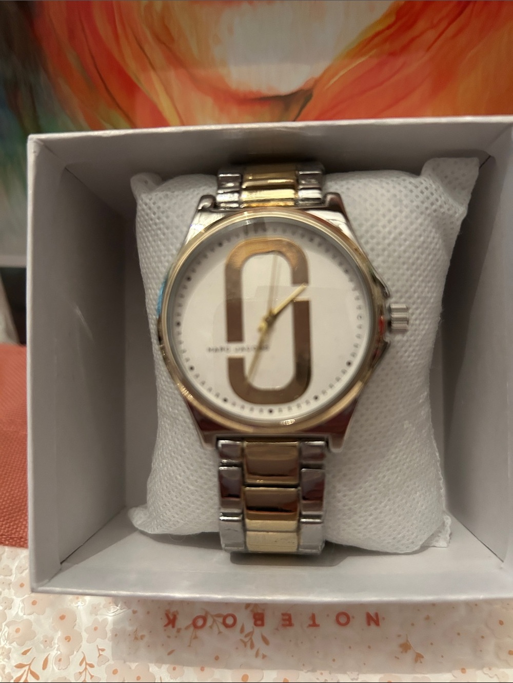 Two-Tone Stainless Steel Watch with Gold Accents